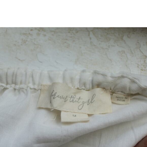 Anthropologie Forever That Girl Women's M White Eyelet Puff Sleeve Dress - Picture 7 of 7